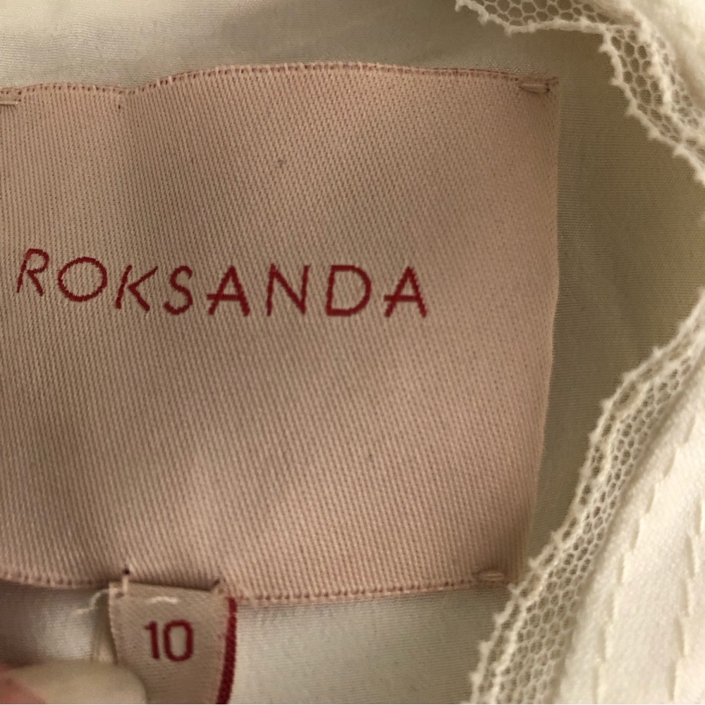 ROKSANDA Top Rana White Tulle Trimmed Crepe Blouse - Picture 13 of 15